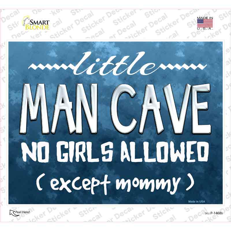 Little Man Cave Novelty Rectangle Sticker Decal