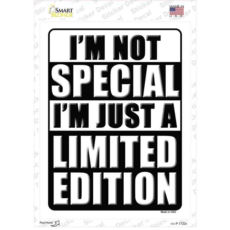 Im Not Special Novelty Rectangle Sticker Decal