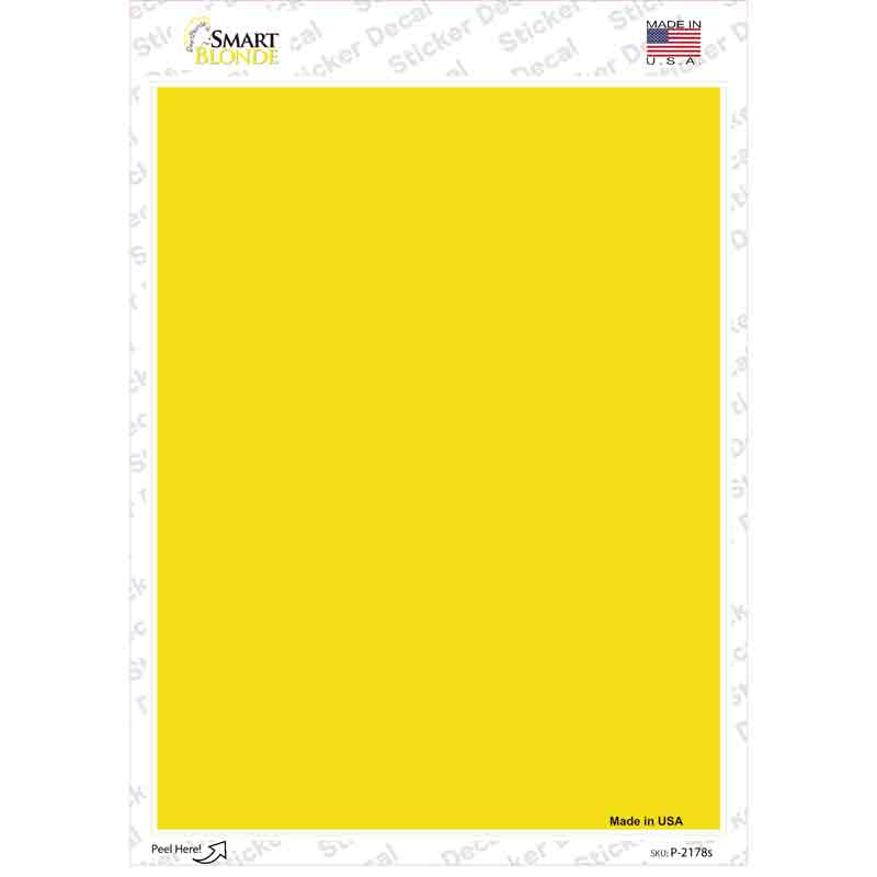 Solid Yellow Novelty Rectangle Sticker Decal