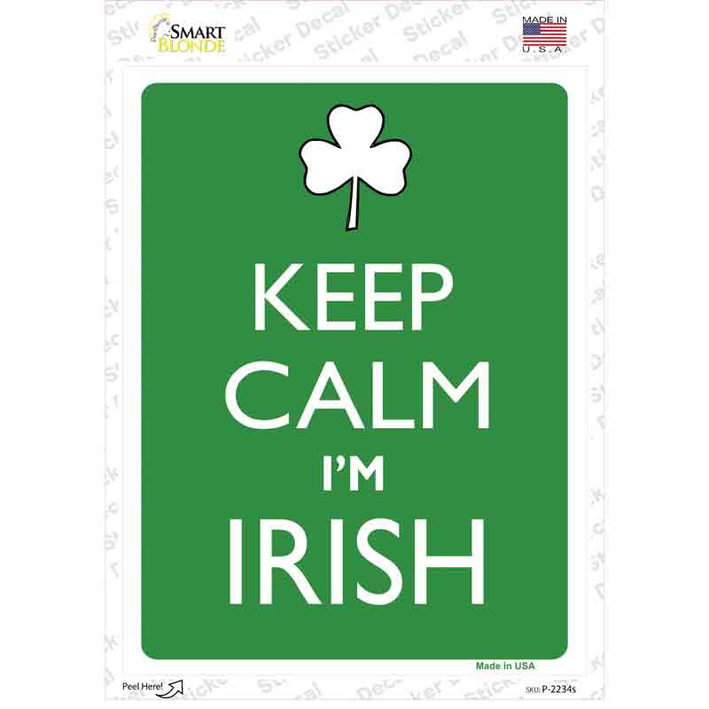 Keep Calm Im Irish Novelty Rectangle Sticker Decal