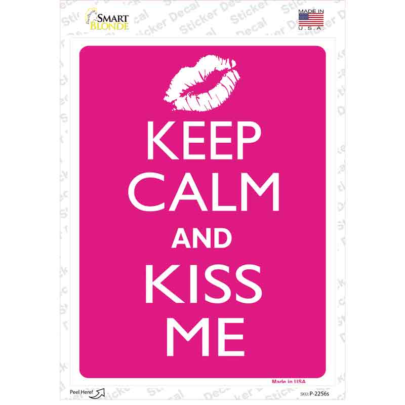 Keep Calm Kiss Me Novelty Rectangle Sticker Decal