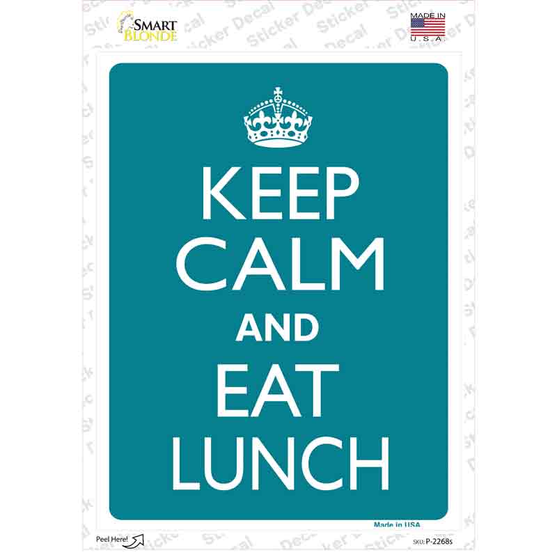 Keep Calm Eat Lunch Novelty Rectangle Sticker Decal