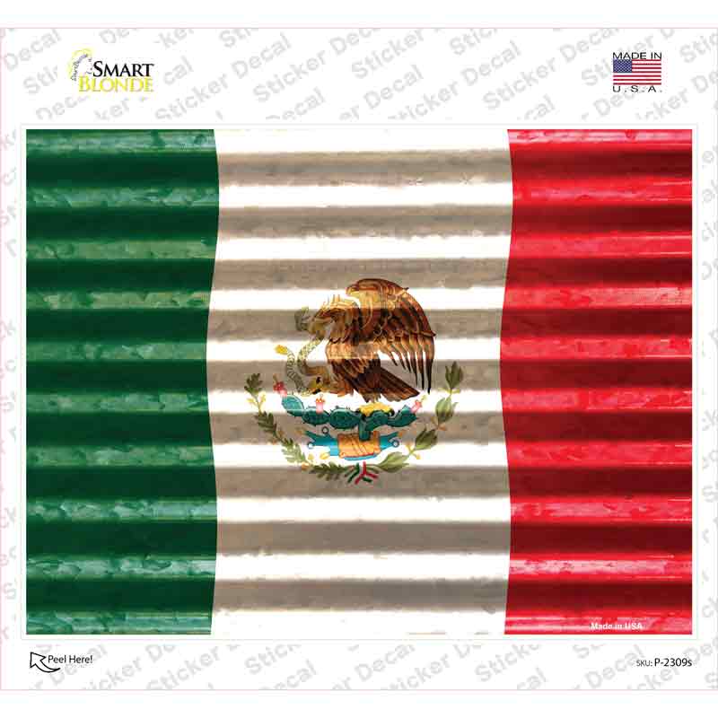 Mexico Flag Novelty Rectangle Sticker Decal
