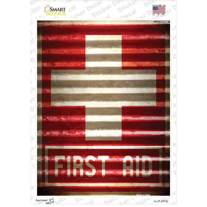 First Aid Novelty Rectangle Sticker Decal