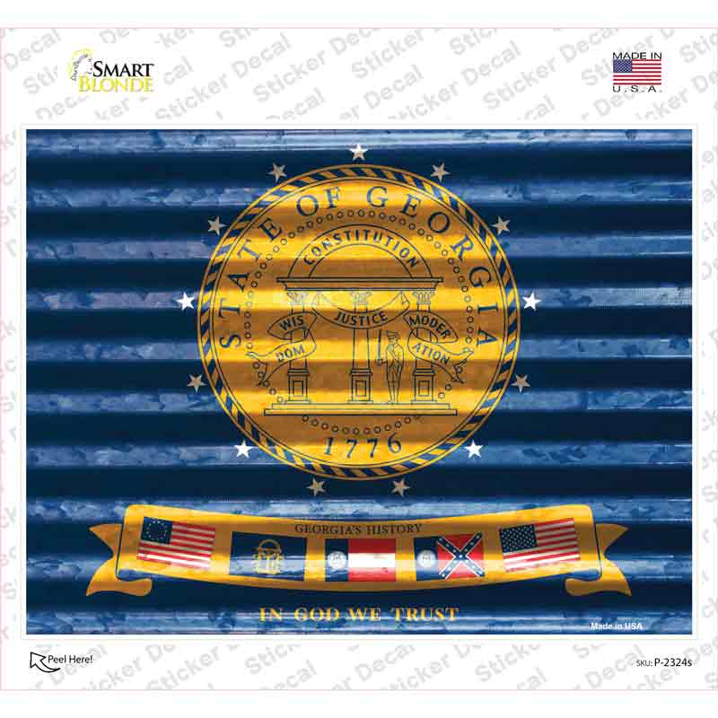 Georgia Flag Novelty Rectangle Sticker Decal