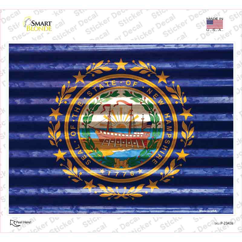 New Hampshire Flag Novelty Rectangle Sticker Decal