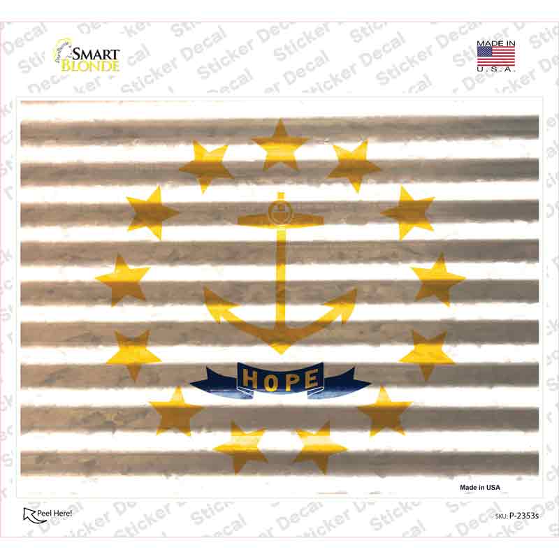 Rhode Island Flag Novelty Rectangle Sticker Decal
