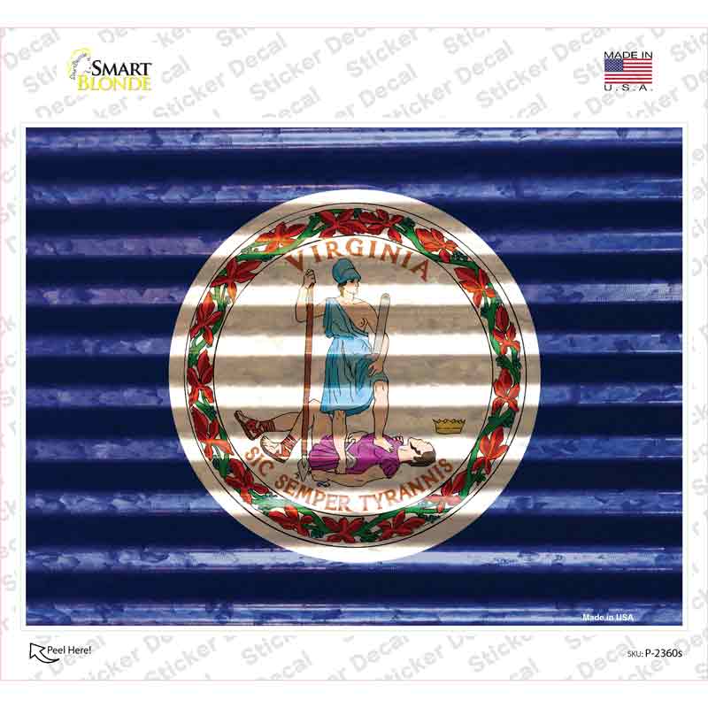 Virginia Flag Novelty Rectangle Sticker Decal