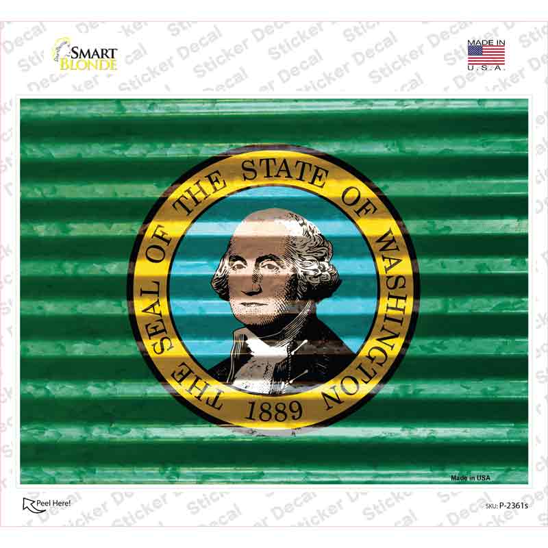 Washington Flag Novelty Rectangle Sticker Decal