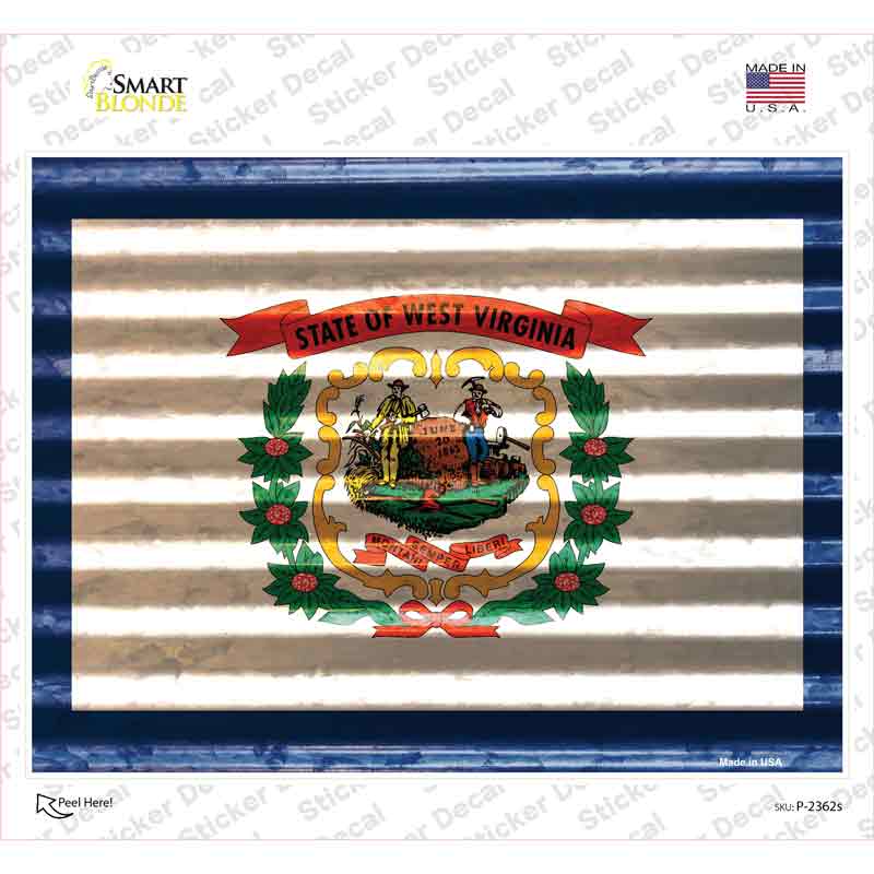 West Virginia Flag Novelty Rectangle Sticker Decal