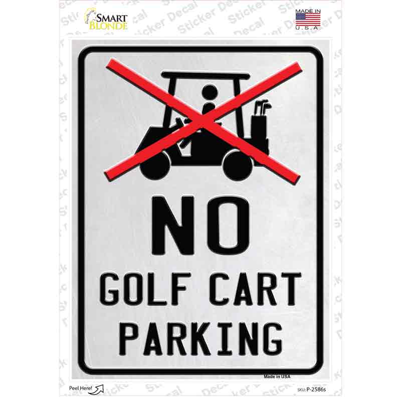 No Golf Cart Parking Novelty Rectangle Sticker Decal