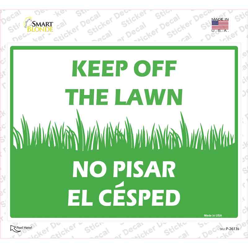 Keep Off The Lawn Novelty Rectangle Sticker Decal