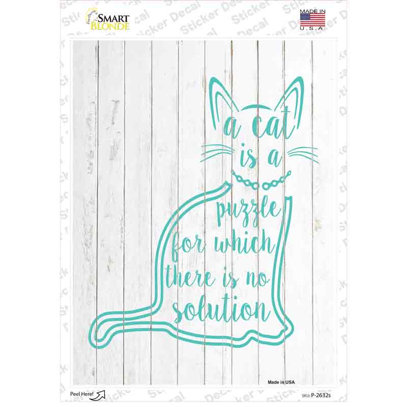 Cat Is A Puzzle Novelty Rectangular Sticker Decal