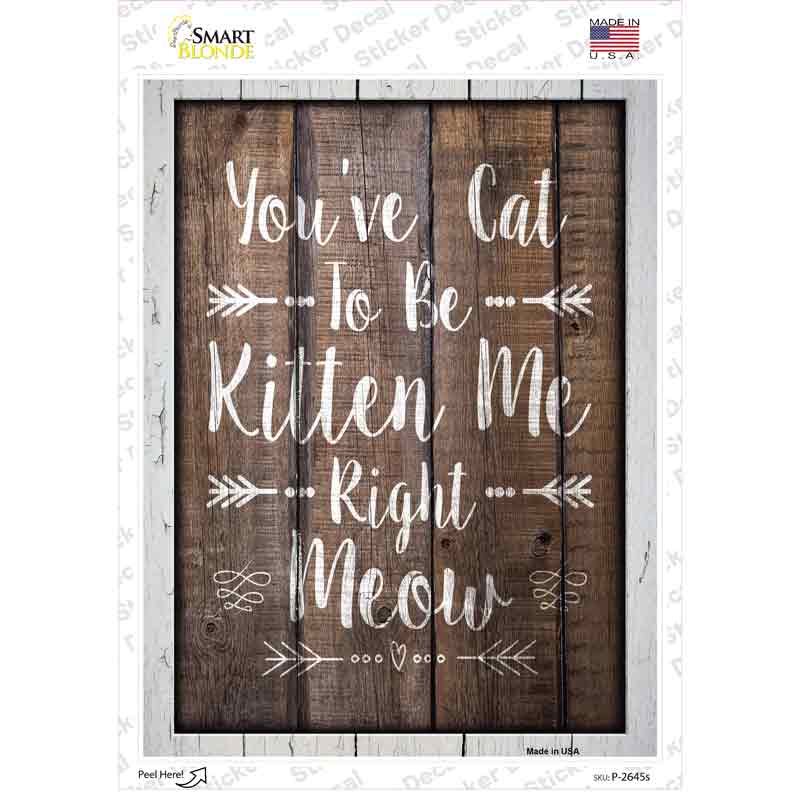 Cat To Be Kitten Me Novelty Rectangular Sticker Decal