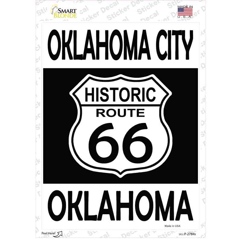 Oklahoma City Oklahoma Historic Route 66 Novelty Rectangle Sticker Decal
