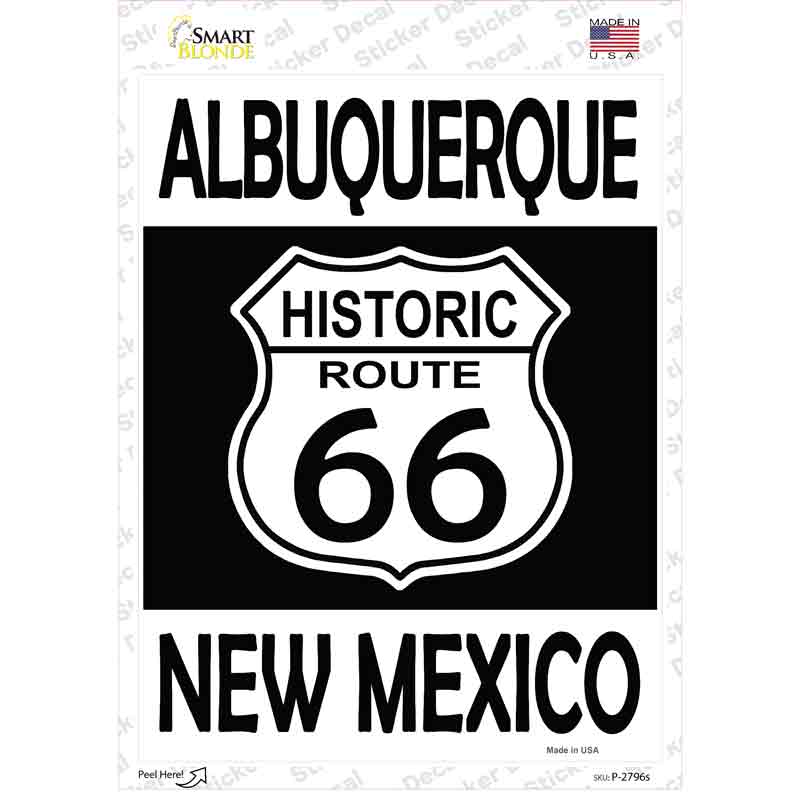 Albuquerque New Mexico Historic Route 66 Novelty Rectangle Sticker Decal