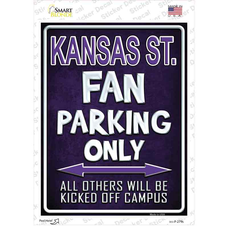 Kansas State Novelty Rectangle Sticker Decal