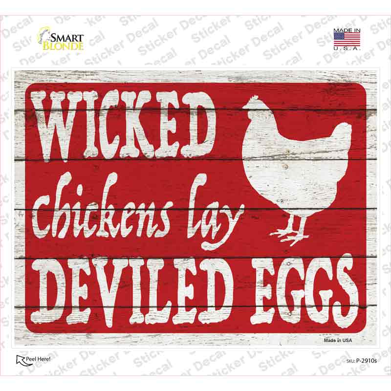 Wicked Chickens Lay Deviled Eggs Novelty Rectangle Sticker Decal