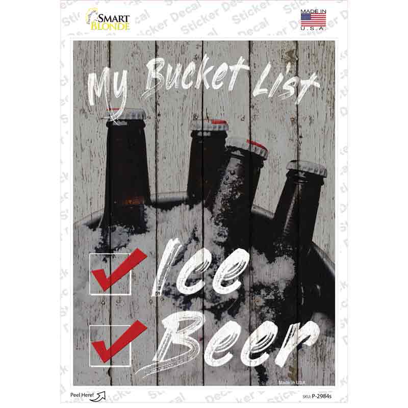 My Bucket List Novelty Rectangle Sticker Decal
