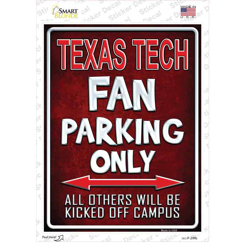 Texas Tech Novelty Rectangle Sticker Decal