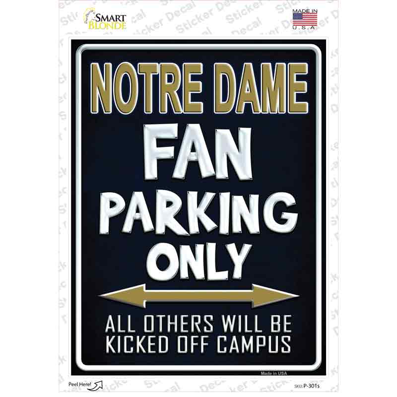 Notre Dame Novelty Rectangle Sticker Decal