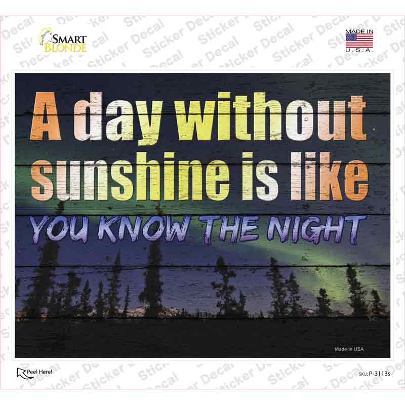 A Day Without Sunshine Is Like Novelty Rectangle Sticker Decal