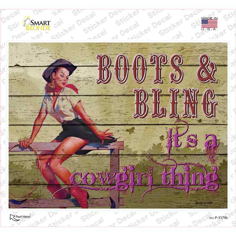 Boots & Bling Novelty Rectangle Sticker Decal