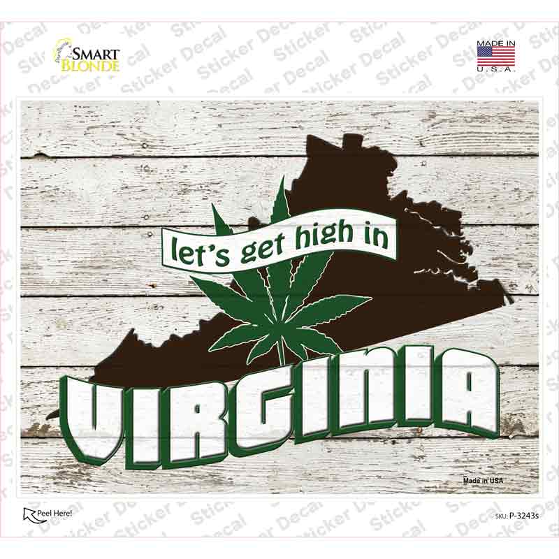 Get High In Vermont Novelty Rectangle Sticker Decal