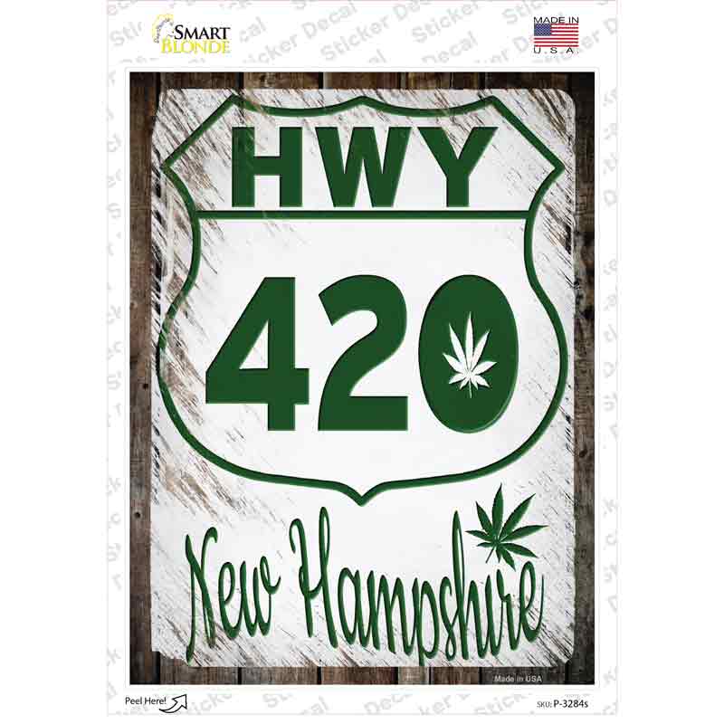 HWY 420 New Hampshire Novelty Rectangle Sticker Decal
