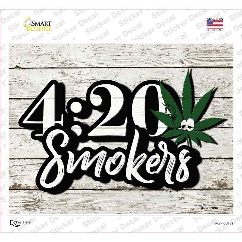 420 Smokers Novelty Rectangle Sticker Decal