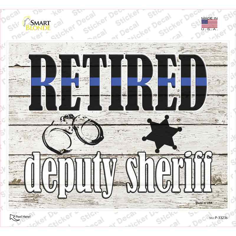 Retired Deputy Sheriff Novelty Rectangle Sticker Decal