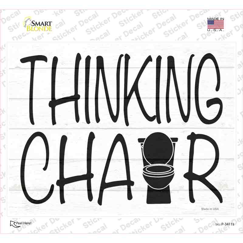 Thinking Chair Novelty Rectangle Sticker Decal