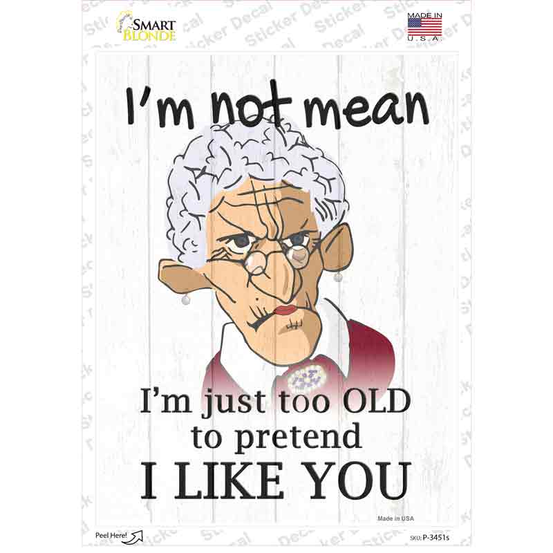 Im Not Mean Female Novelty Rectangle Sticker Decal