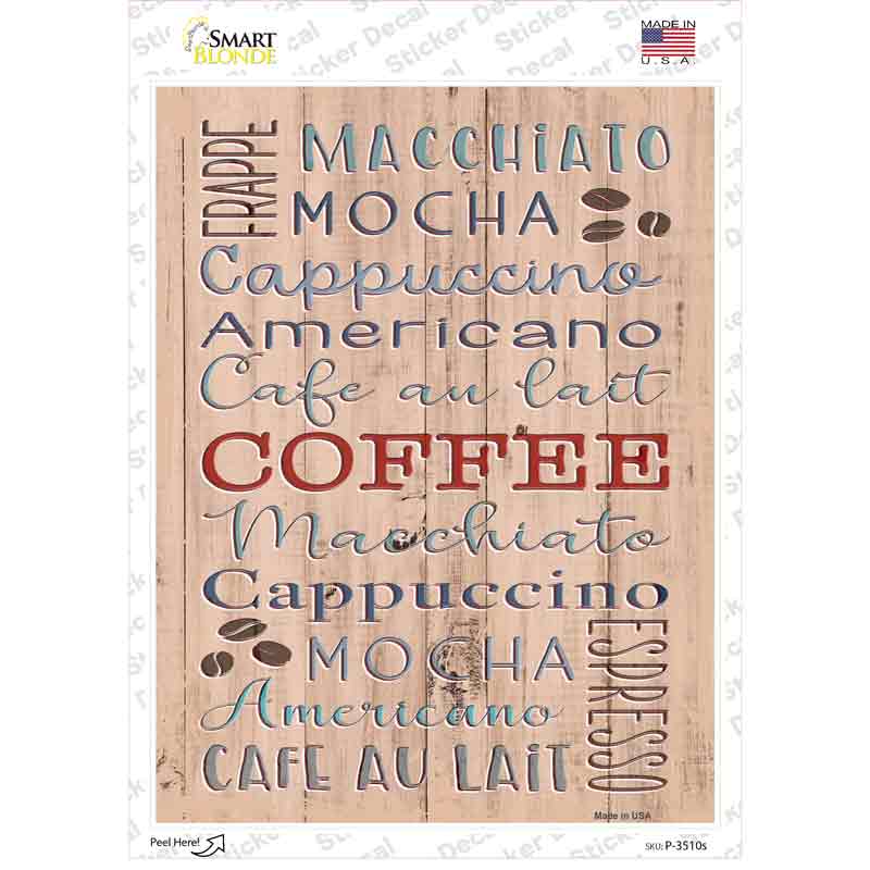 Coffee Novelty Rectangular Sticker Decal