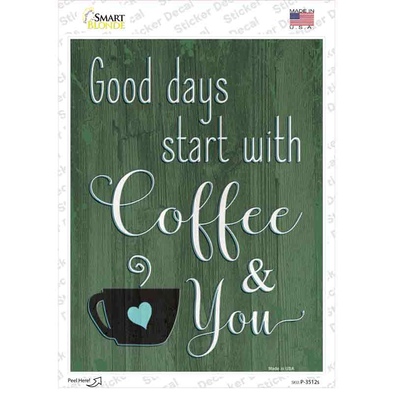 Coffee You Novelty Rectangular Sticker Decal