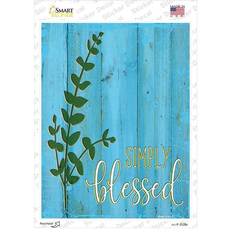 Simply Blessed Novelty Rectangular Sticker Decal