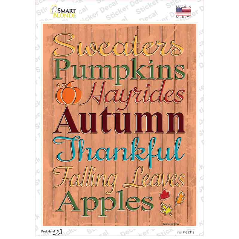 Sweaters Pumpkins Autumn Novelty Rectangular Sticker Decal