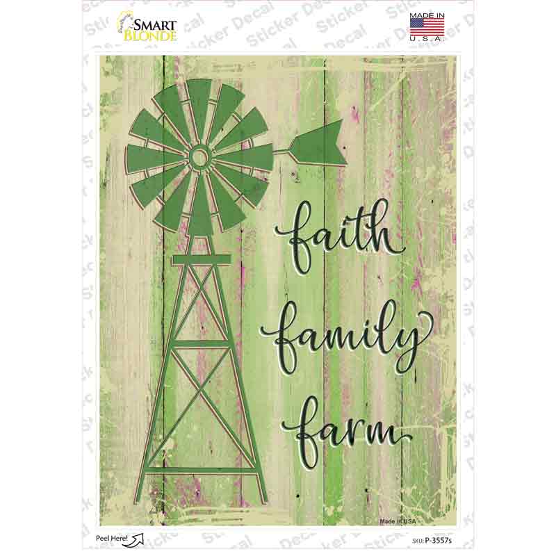 Faith Family Farm Novelty Rectangular Sticker Decal
