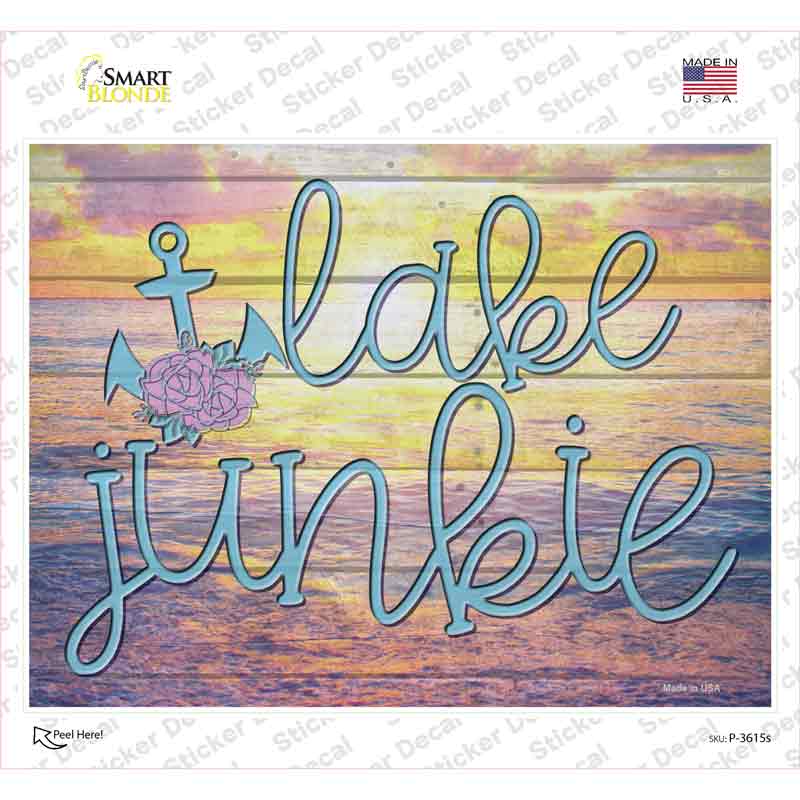 Lake Junkie Anchor Novelty Rectangle Sticker Decal