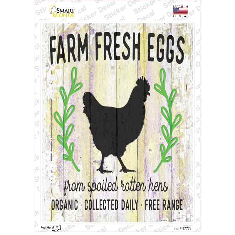 Farm Fresh Eggs Chickens Novelty Rectangle Sticker Decal