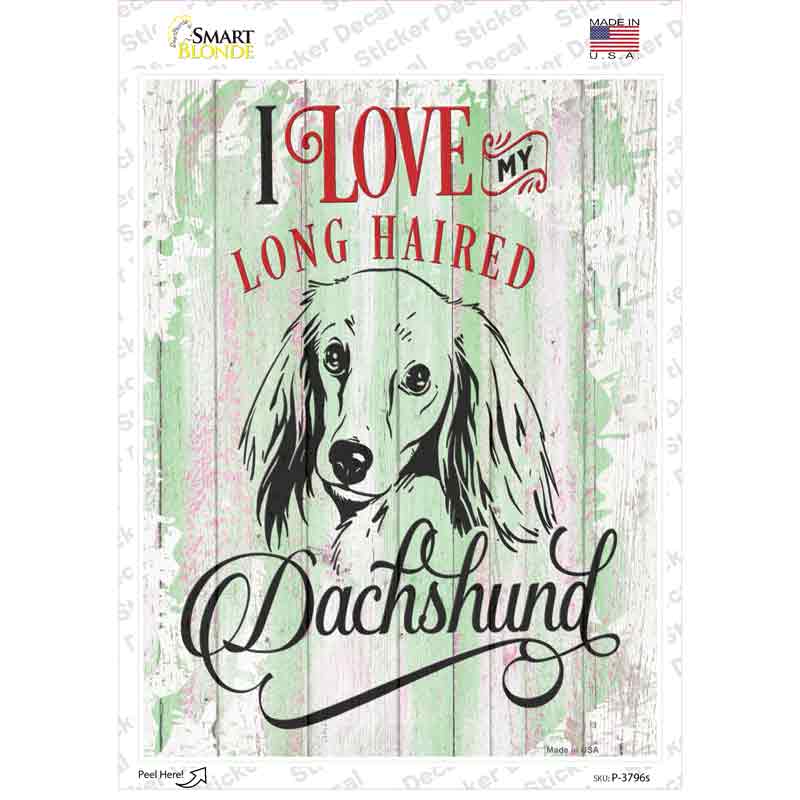 I Love My LH Dachshund Novelty Rectangle Sticker Decal