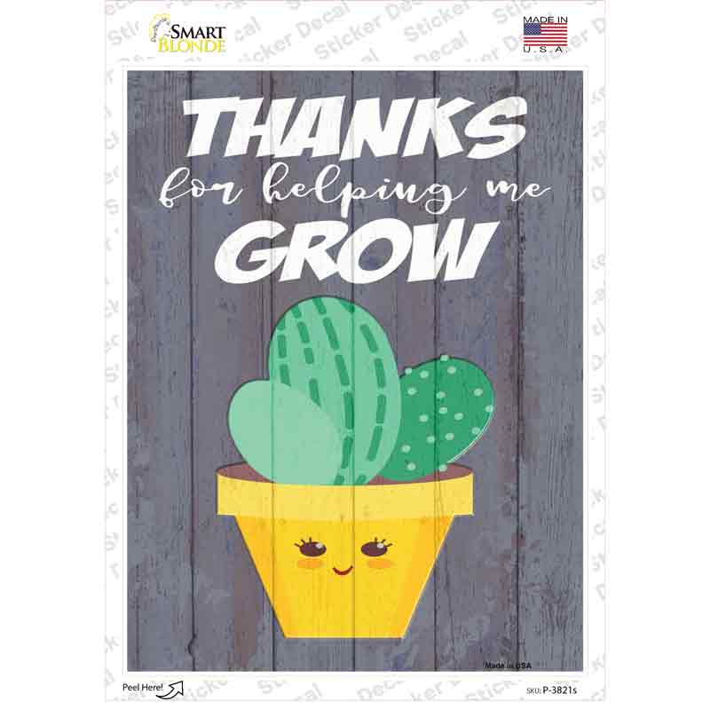 Helping Grow Cactus Trio Novelty Rectangle Sticker Decal