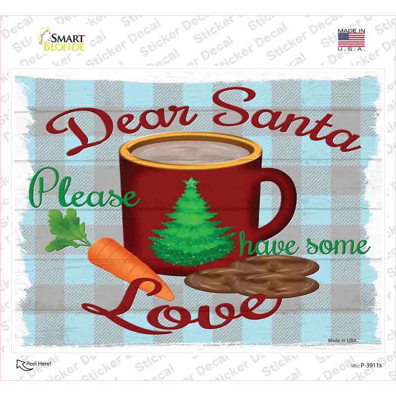 Dear Santa Cookies Novelty Rectangle Sticker Decal