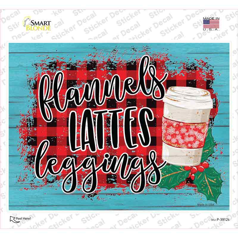 Flannels Lattes Leggings Novelty Rectangle Sticker Decal