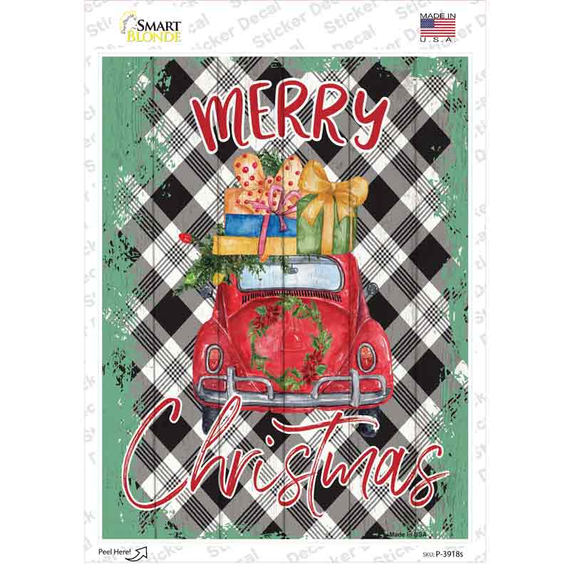 Merry Christmas Car Novelty Rectangle Sticker Decal