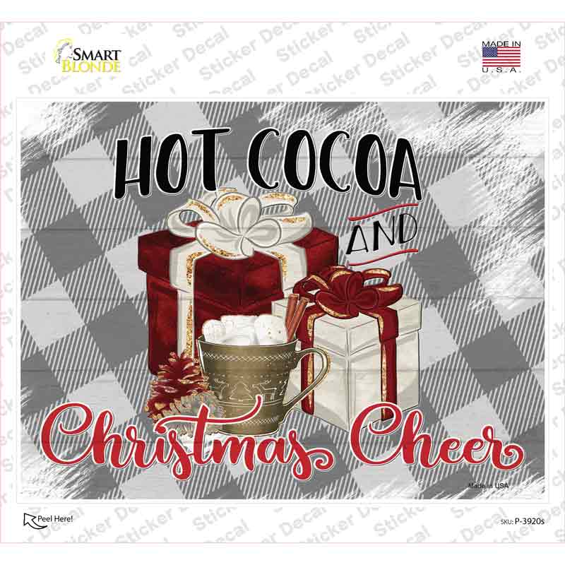 Hot Cocoa Christmas Cheer Novelty Rectangle Sticker Decal