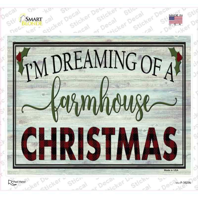 Dreaming of Farmhouse Christmas Novelty Rectangle Sticker Decal