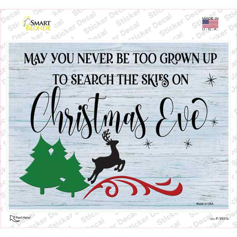 Search Skies on Christmas Eve Novelty Rectangle Sticker Decal