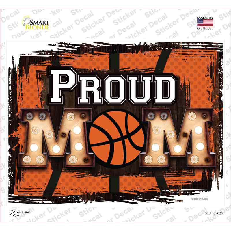 Proud Basketball Mom Novelty Rectangle Sticker Decal