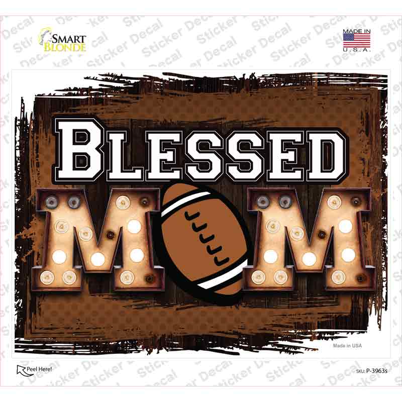 Blessed Football Mom Novelty Rectangle Sticker Decal